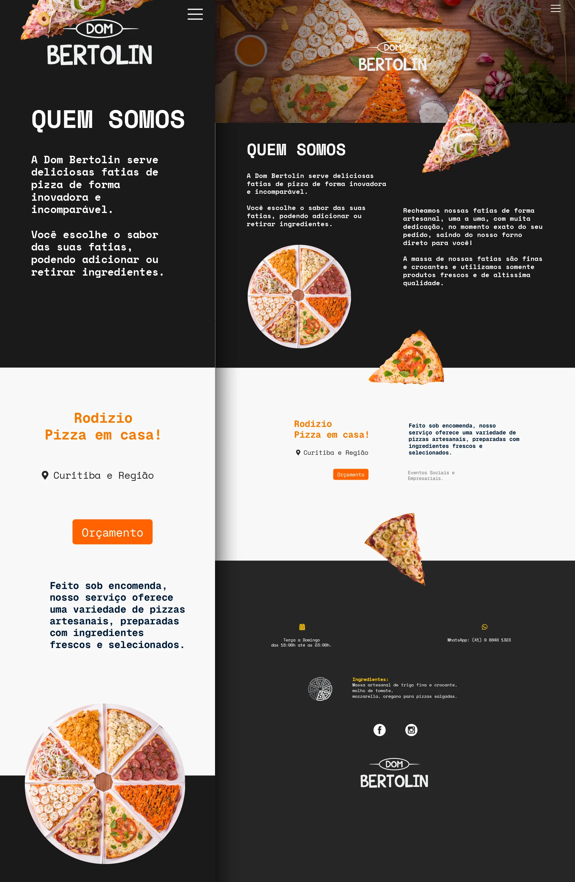 Website Responsivo + Otimização SEO / Dom Bertolin / Eventos Pizza em Fatias