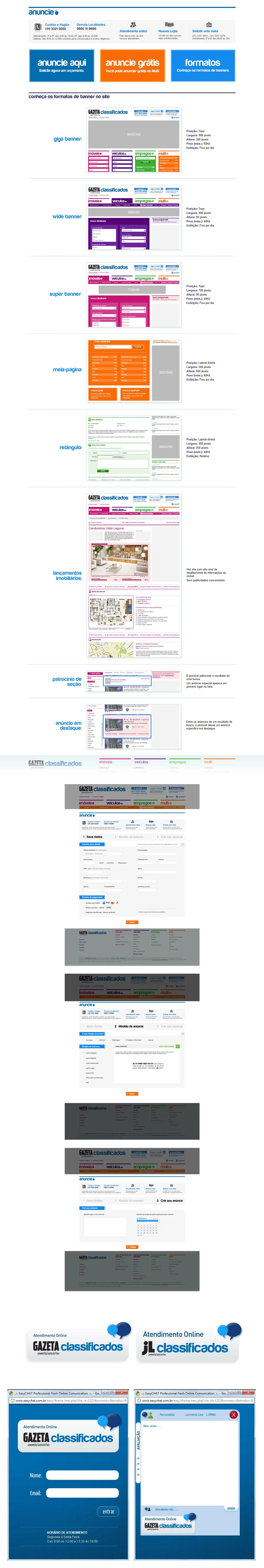 Direção de Arte / Classificados / Chat Atendimento Online